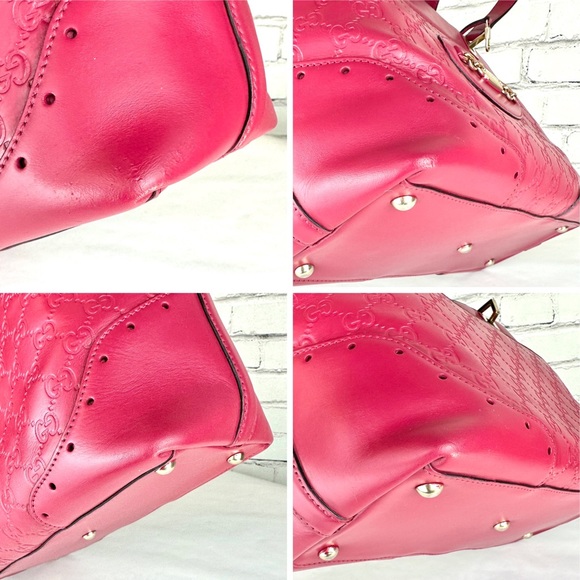 GUCCI pink magenta guccissima leather shoulder bag - Picture 6 of 16